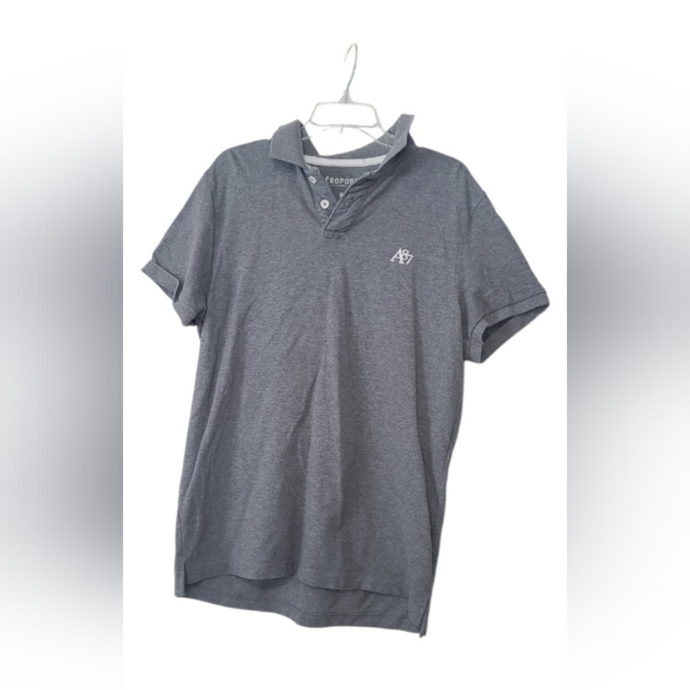 Mens Grey Aeropostle Polo Sz XL